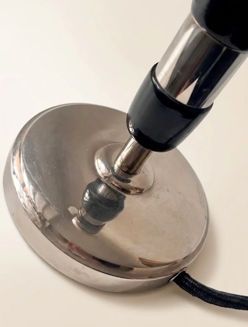 Vintage Modernist Steel Table Lamp, 1930s
