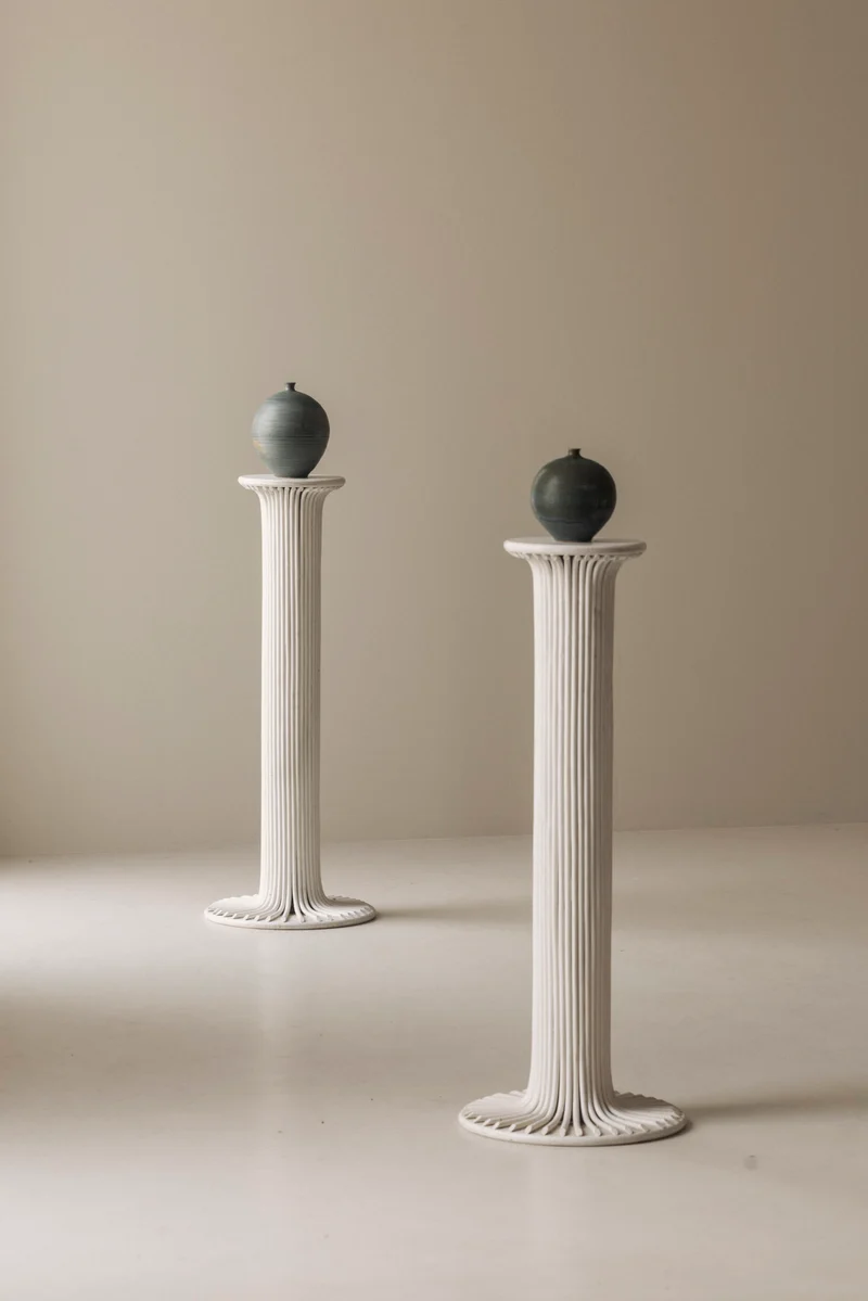Pair of Sculptural Bamboo Pedestals, Italy, 1960s