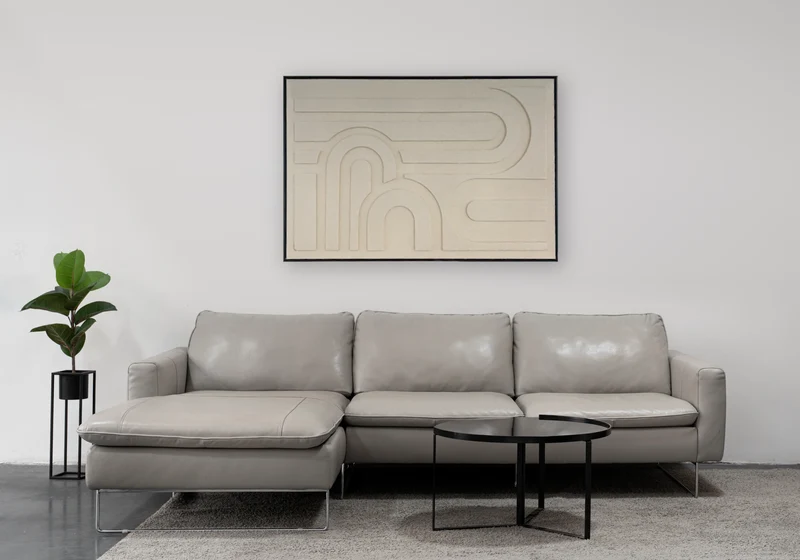 Tableau mural relief sablé lignes arrondies - Arka