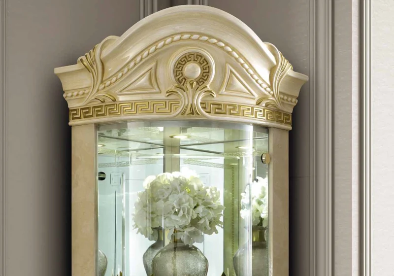 Salle à manger ronde baroque ivoire et or versace – IMPERIA