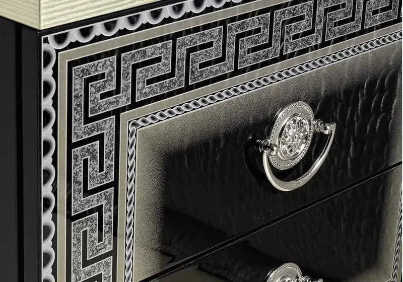 Chambre complète baroque noir argenté versace – IMPERIA