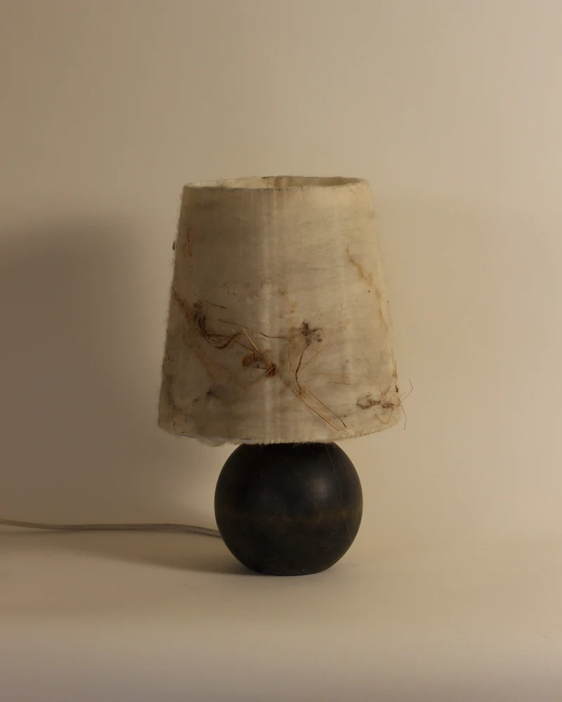 Sculptural Wood Sphere Lamp