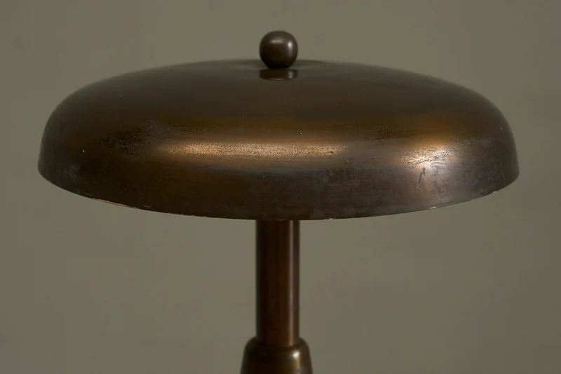 Vintage Mid-Century Italian Table Lamp in Patinated Brass 1950s