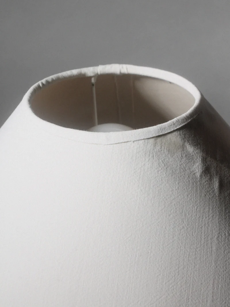Vintage Ethnic Relief Ceramic White Shade Table Lamp, 1960s