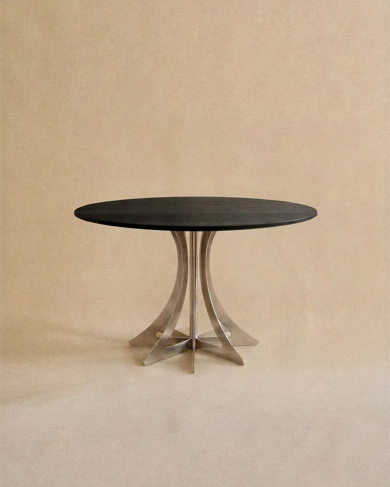 Fibonacci Dinning Table - Stainless Steel and Solid Wood