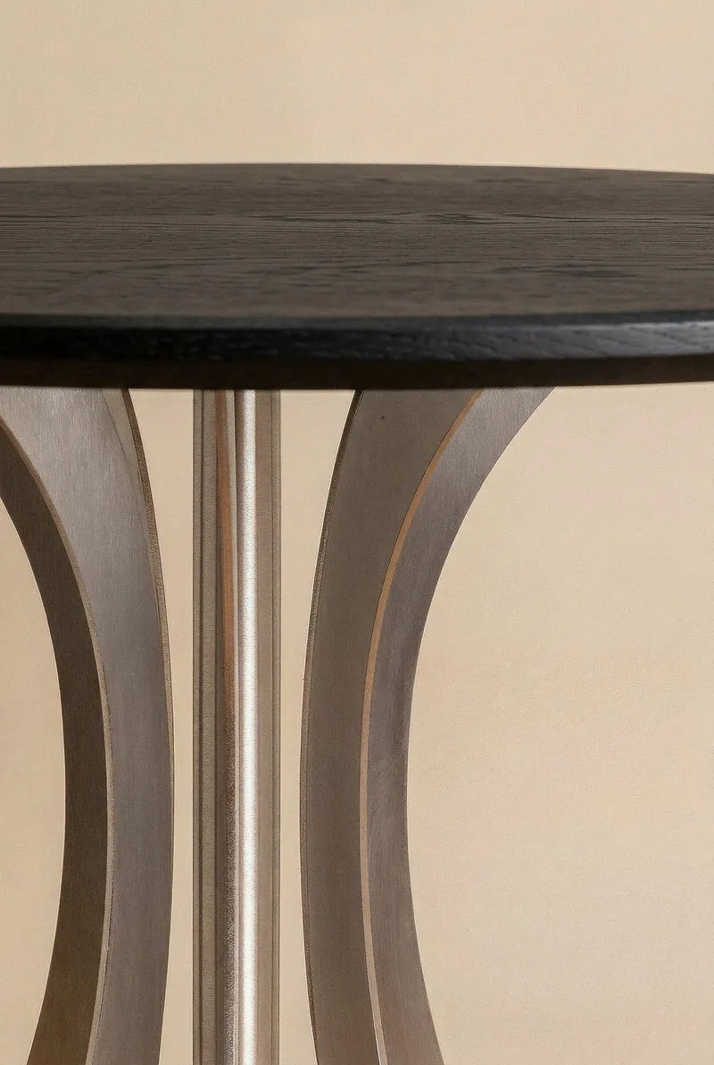 Fibonacci Dinning Table - Stainless Steel and Solid Wood