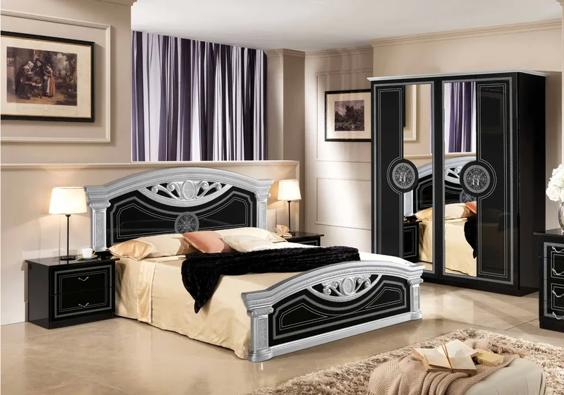 Chambre versace noir argent ROMA