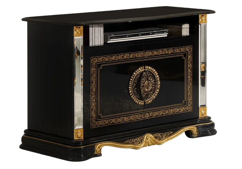 Ensemble meubles de salon baroque noir doré - NOBILE