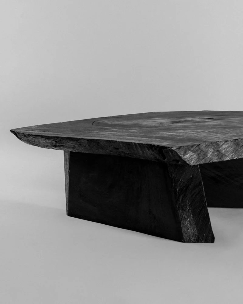 Piedra Low Coffee Table in Charred Eucalyptus Wood