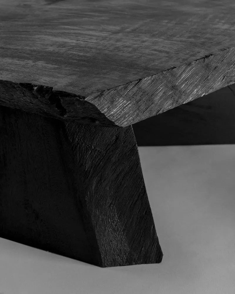 Piedra Low Coffee Table in Charred Eucalyptus Wood
