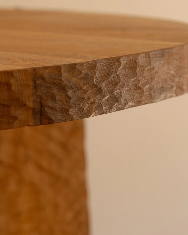 Molino Dining Table in Carved Oak Wood