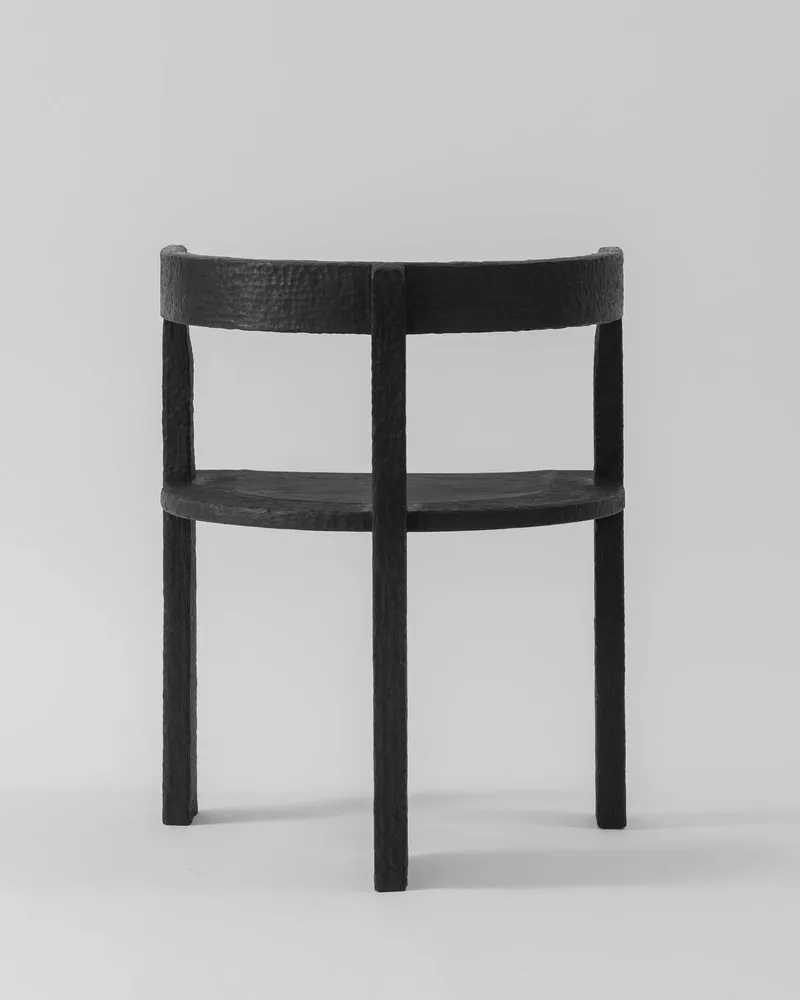 Burned Cookie Chair In Charred Eucalyptus Wood