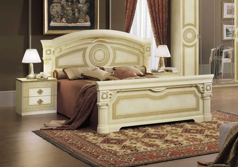 Chambre complète baroque ivoire versace – IMPERIA
