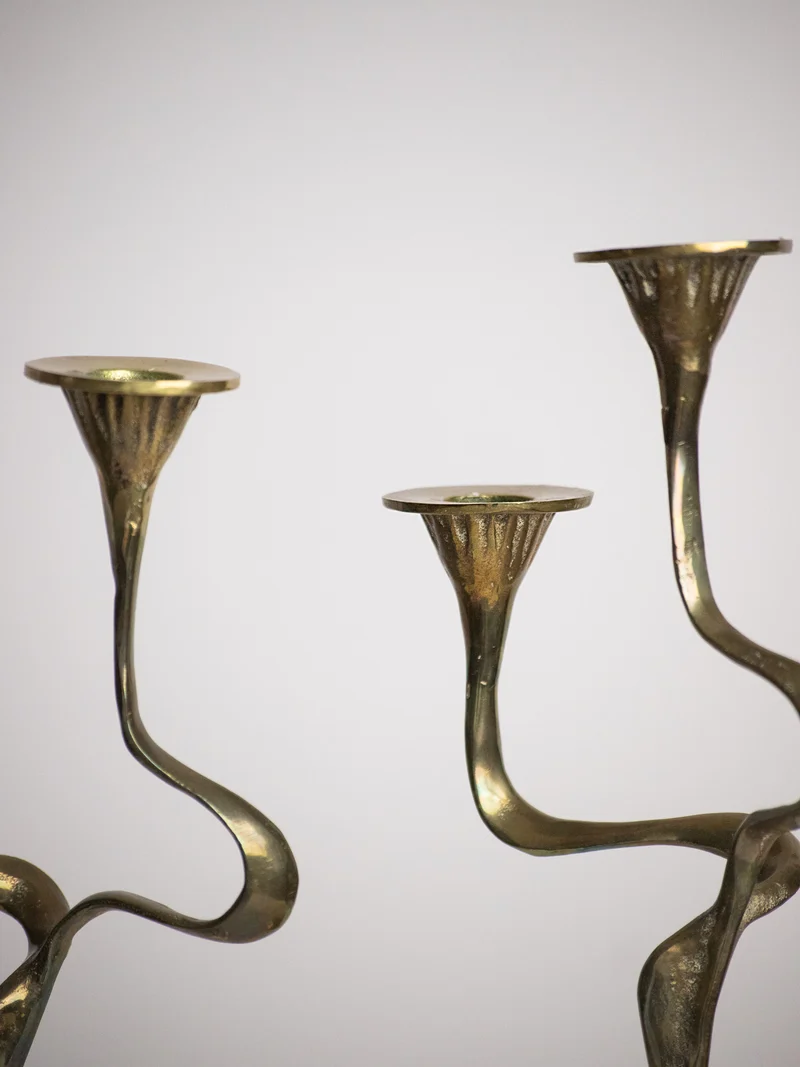 Pair of Brass Candelabra, Attributed to Kurt Jesch, Austria 1960s