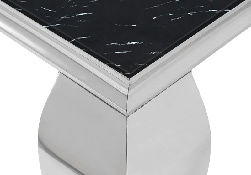 Table basse rectangulaire marbre noir argent - Neo