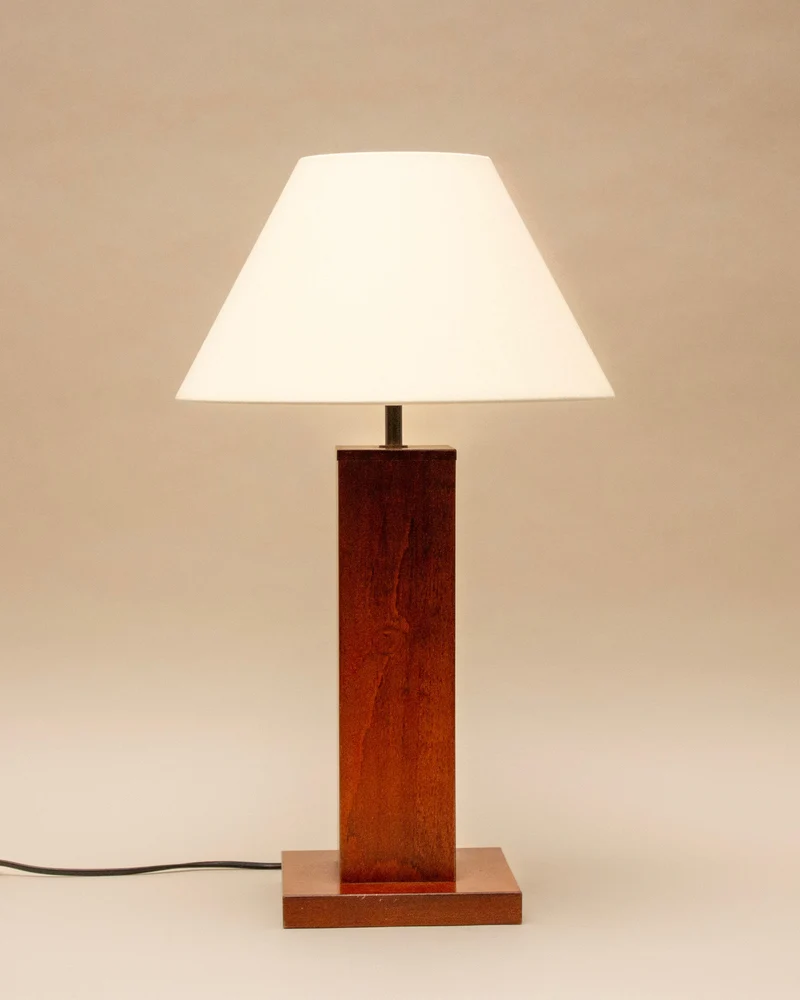 Vintage Almeria Wood Table Lamp