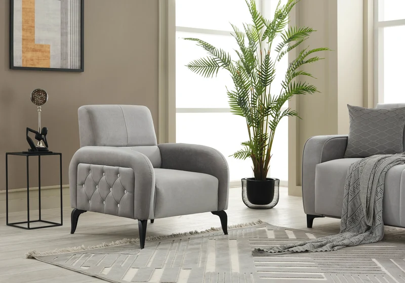 Canapé convertible design velours gris – URBAN