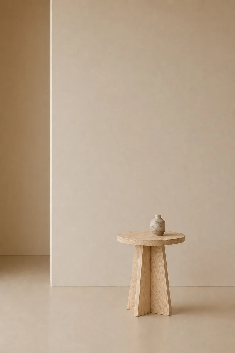 Round Side Table in Oak and Ash - Collection