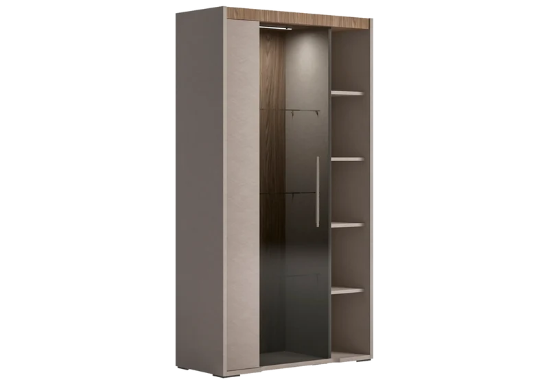 Vitrine 2 portes avec éclairage LED bois corde - Nora