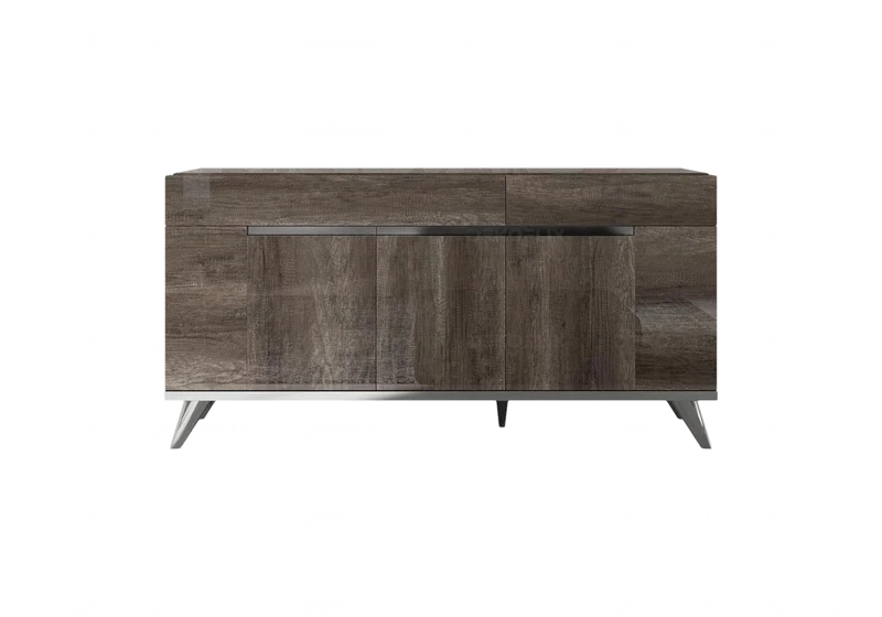 Buffet 3 ou 4 portes bois chêne laqué design - Medea