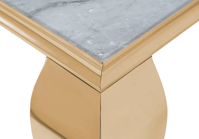 Bout de canapé design marbre gris or - Neo