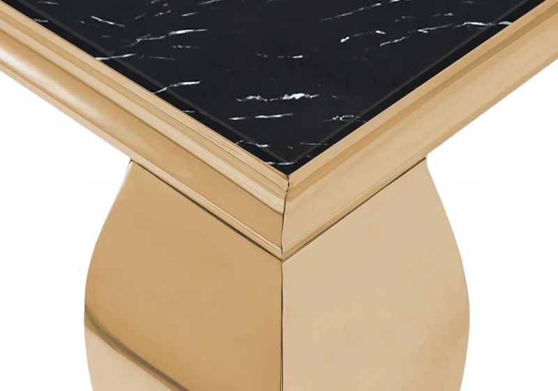 Bout de canapé design marbre noir or - Neo