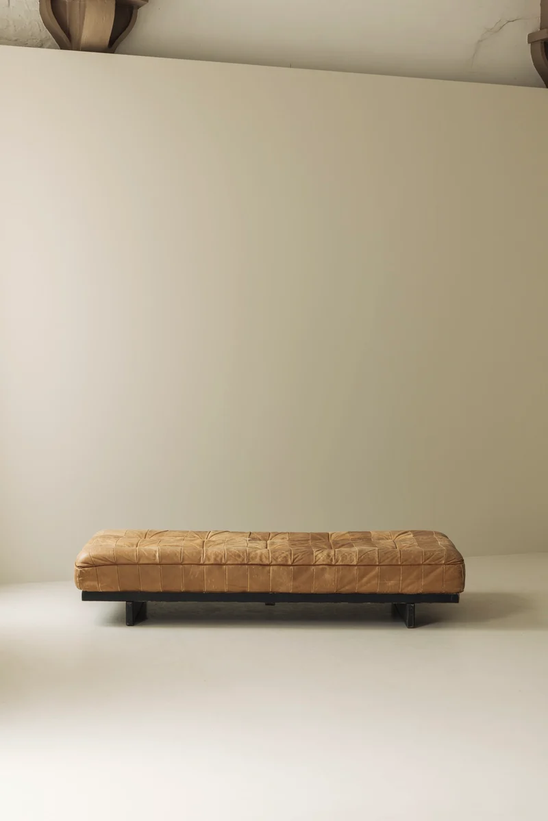 DS-80 Daybed De Sede — Cognac Patchwork Leather, Switzerland 1970s