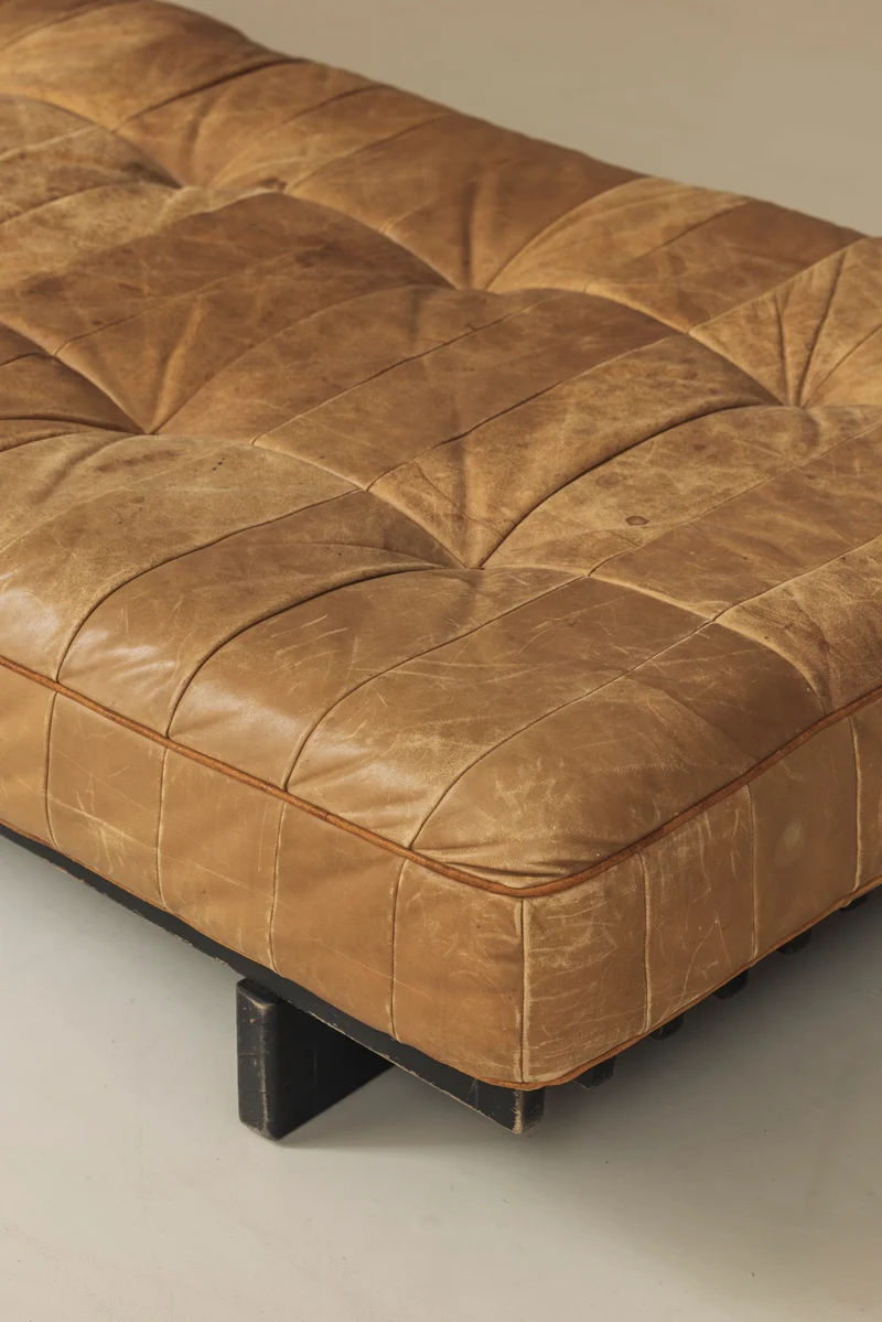 DS-80 Daybed De Sede — Cognac Patchwork Leather, Switzerland 1970s