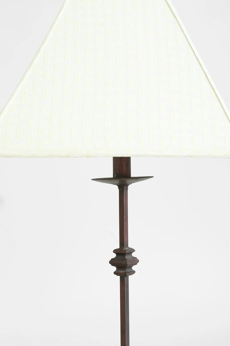 Vintage Sculptural Tripod Linen Table Lamp Set