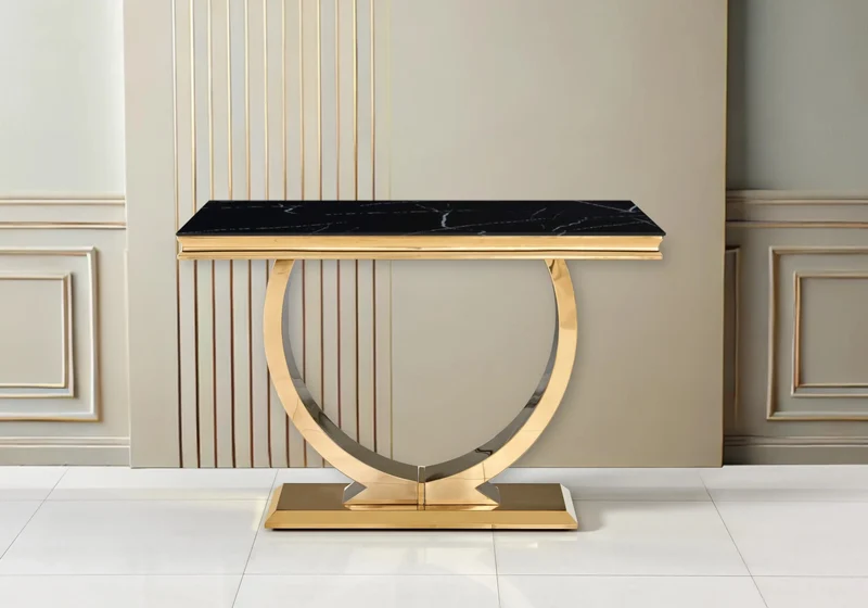 Console marbre noir doré - Bobo