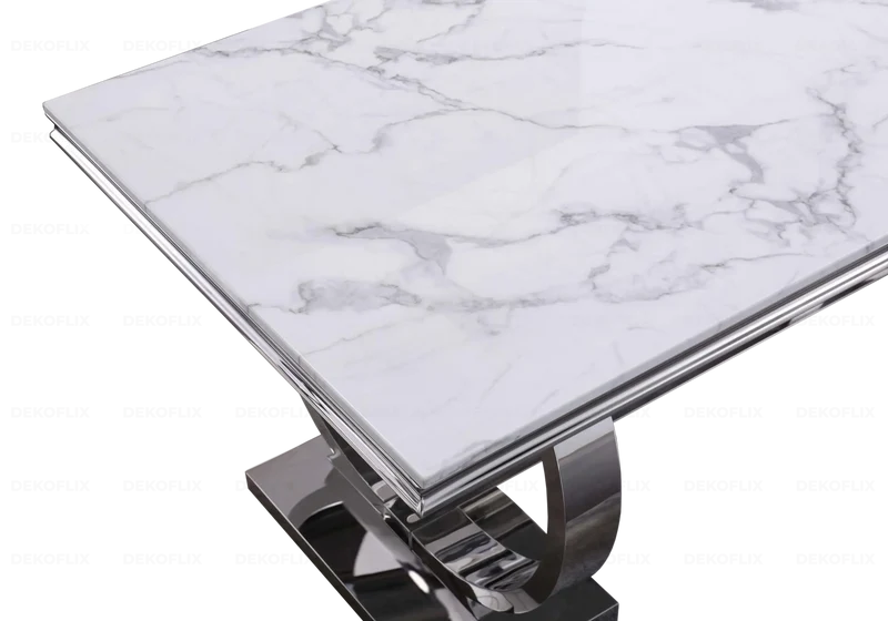 Table basse marbre blanc argent - Bobo