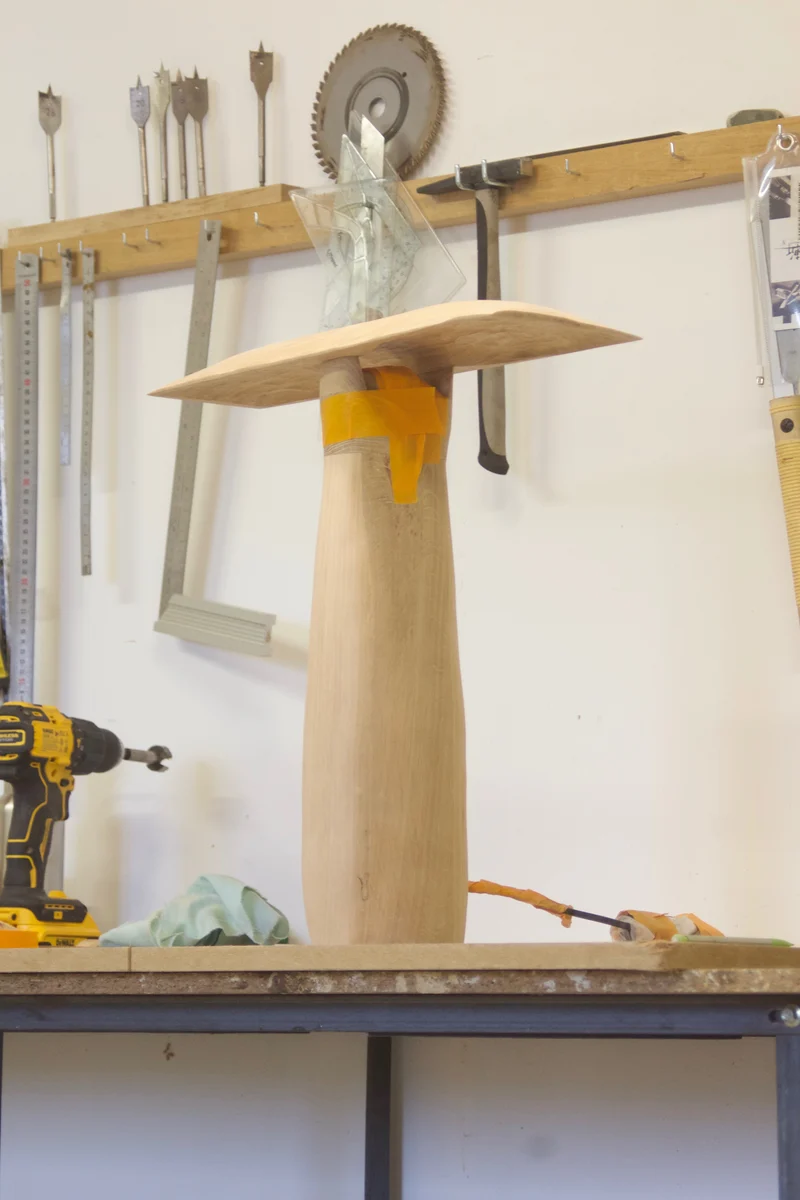 Punk Table Lamp, Oak/ Brass lamp