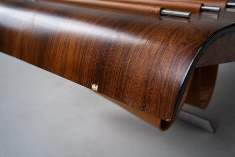 Onda Bench With Magazine Rack By Jorge Zalszupin For Atelier Moveis, 1950s