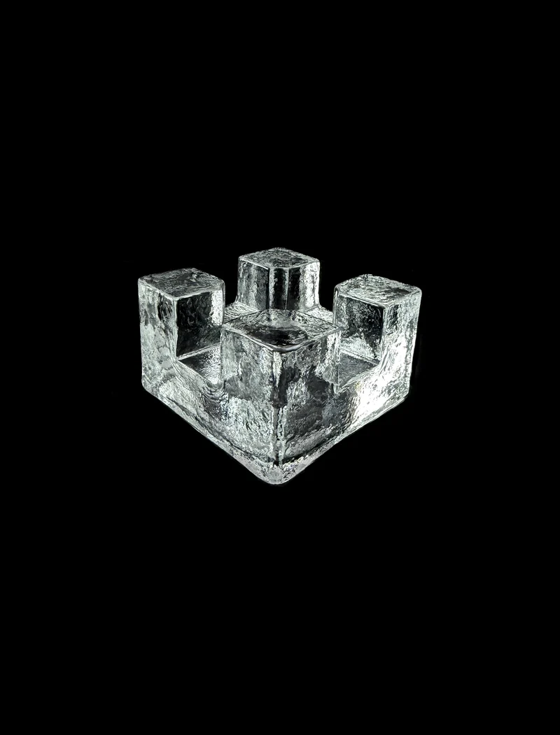 Vintage Glass and Clear Glass Candle Holders