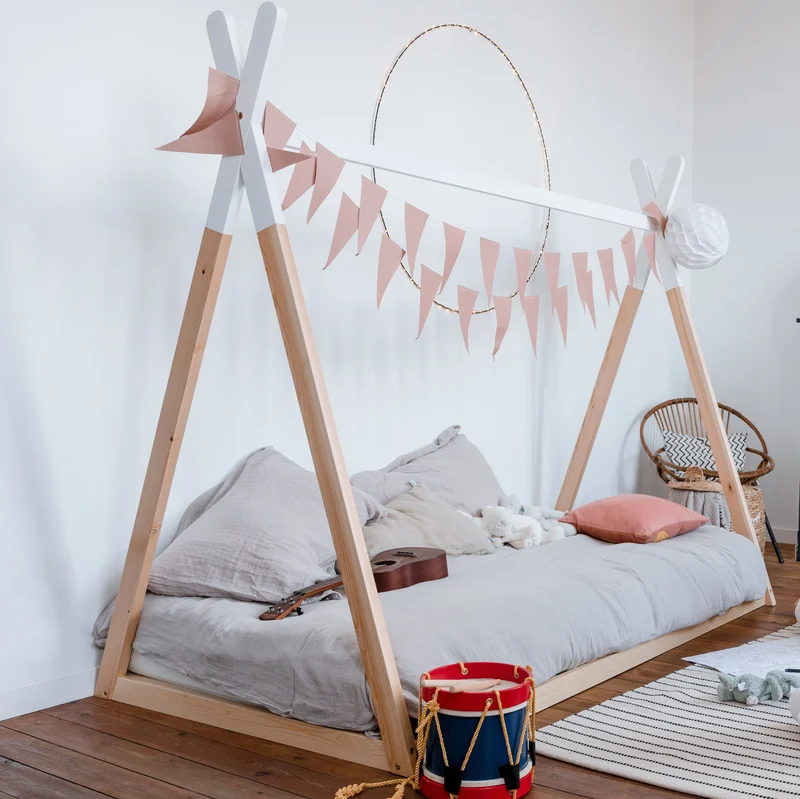 Lit tipi Plume - Lit Montessori au sol