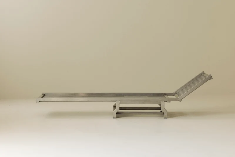 Exceptional French Stainless Steel Modernist Daybed, 1970s