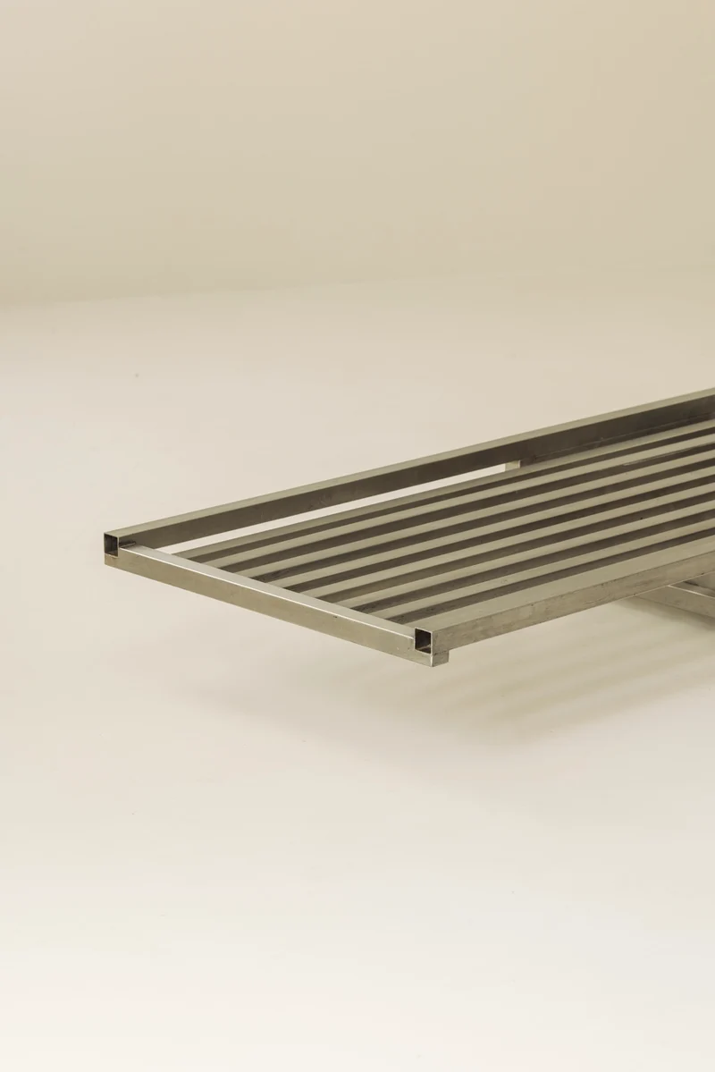Exceptional French Stainless Steel Modernist Daybed, 1970s