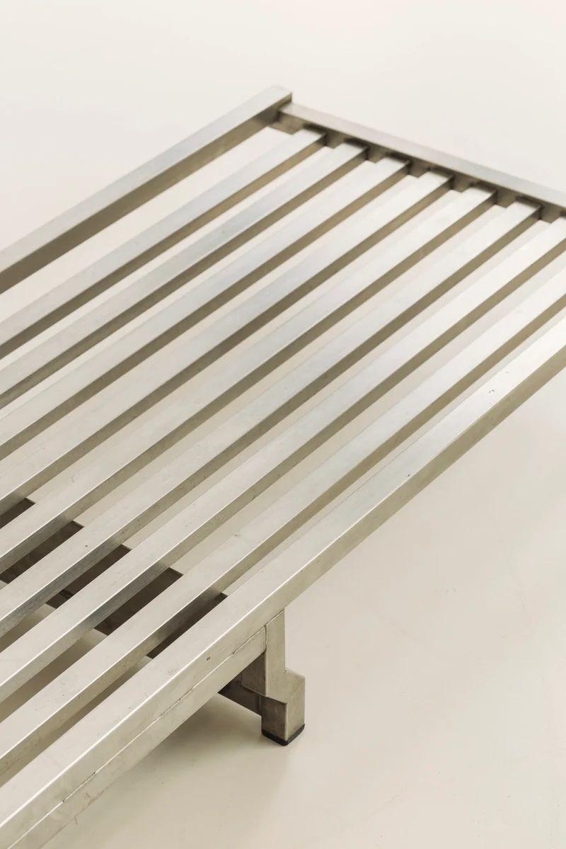 Exceptional French Stainless Steel Modernist Daybed, 1970s