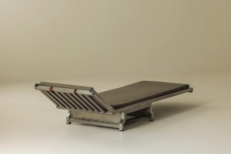 Exceptional French Stainless Steel Modernist Daybed, 1970s