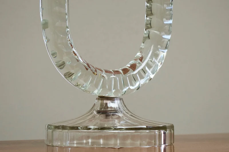 Wonderful Pair of Crystal Art Deco Candle Holders, France 1930s