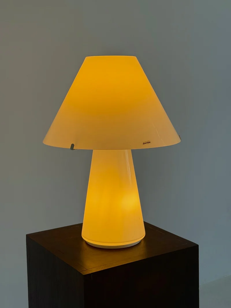 Vintage Mid-Century Italian Mushroom Murano Glass Table Lamp by Carlo Nason for AV Mazzega Large, 1970s