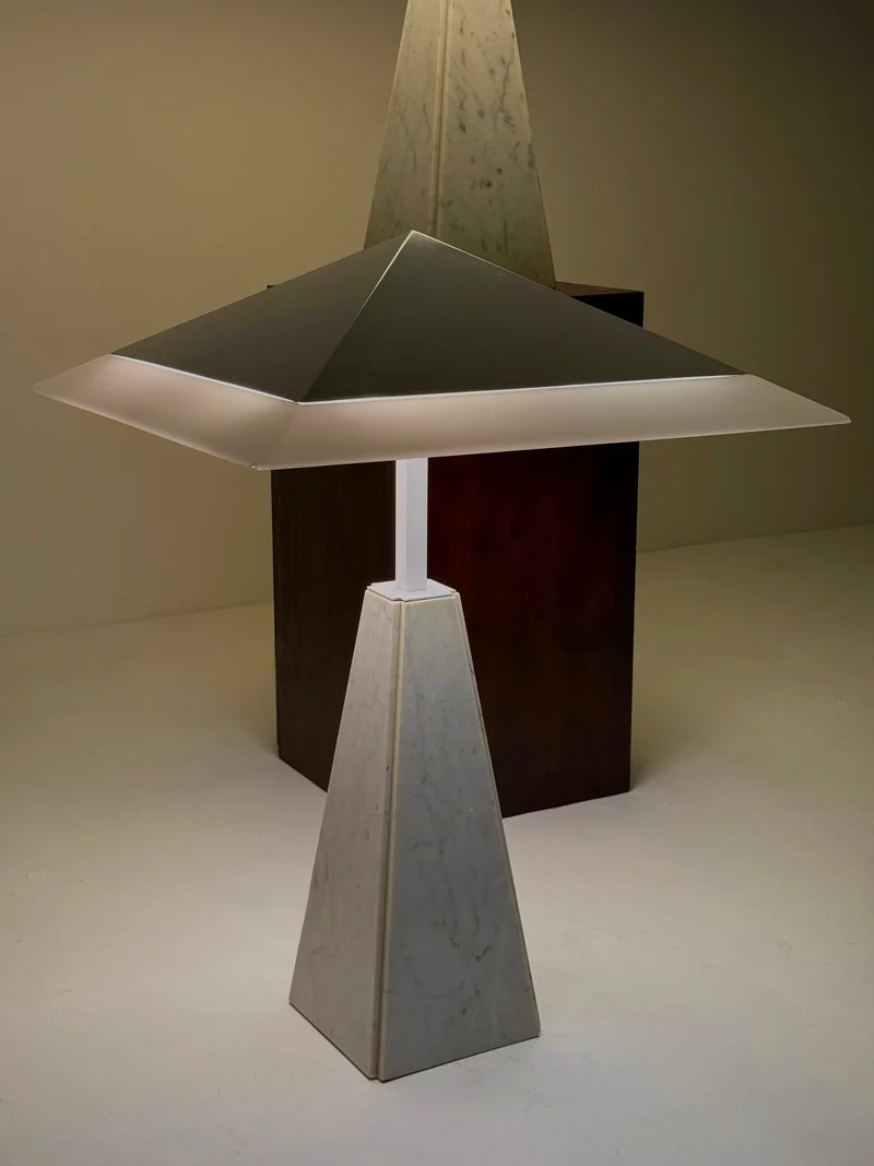 Vintage Abat Jour Marble Table Lamp by Cini Boeri for Arteluce, 1970s