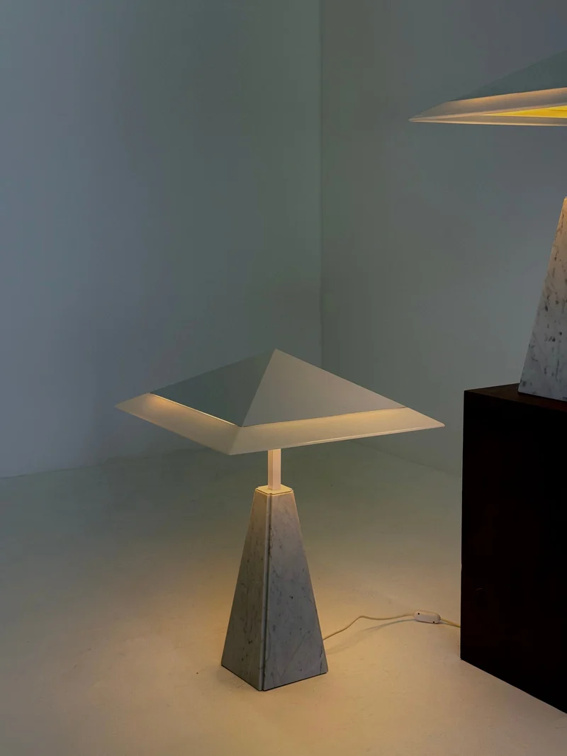 Vintage Abat Jour Marble Table Lamp by Cini Boeri for Arteluce, 1970s