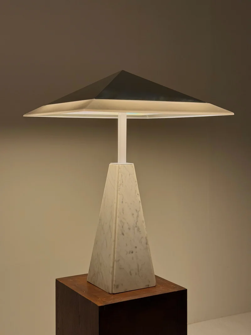 Vintage Abat Jour Marble Table Lamp by Cini Boeri for Arteluce, 1970s