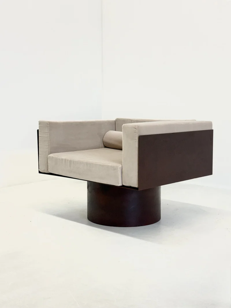 Sculptural Italian Metal Lounge Chair