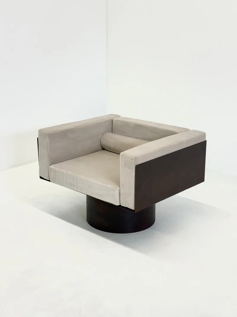 Sculptural Italian Metal Lounge Chair