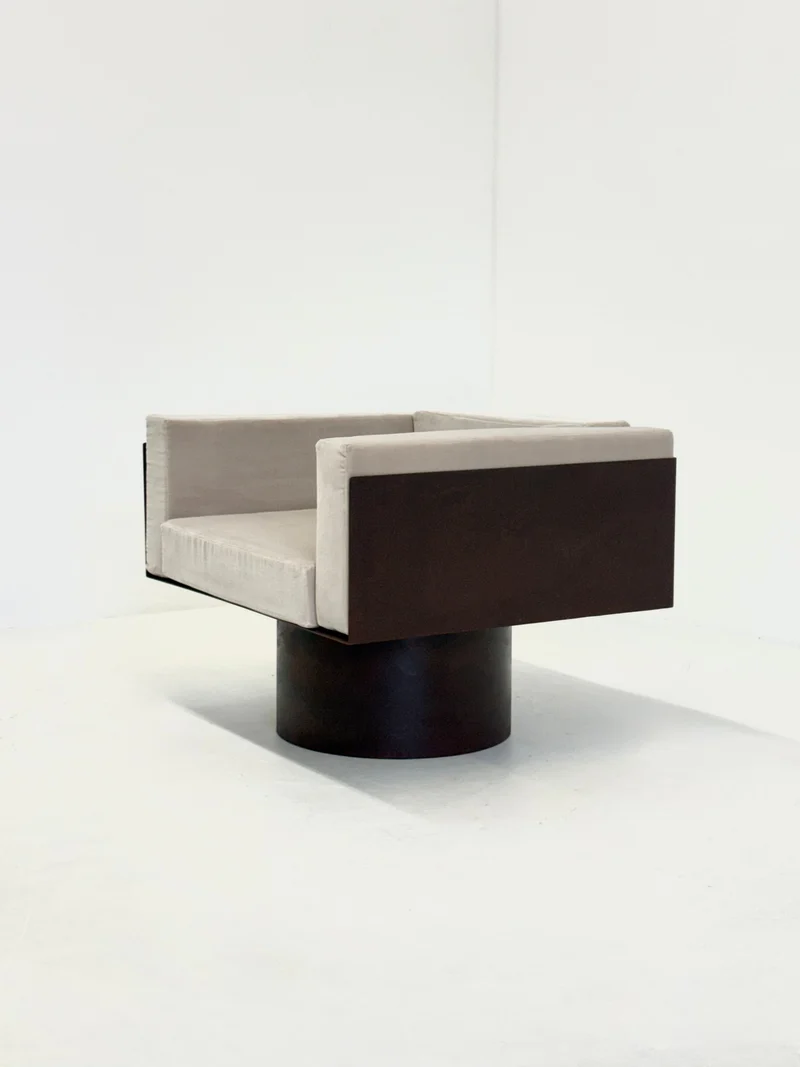Sculptural Italian Metal Lounge Chair