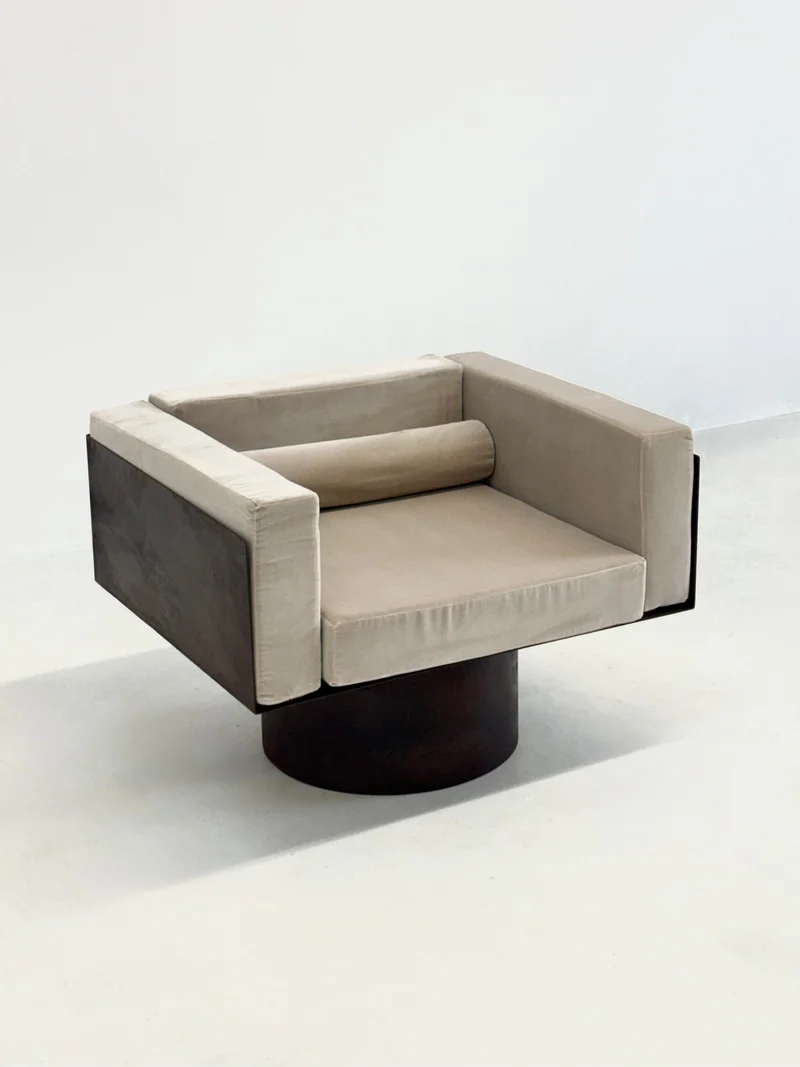Sculptural Italian Metal Lounge Chair