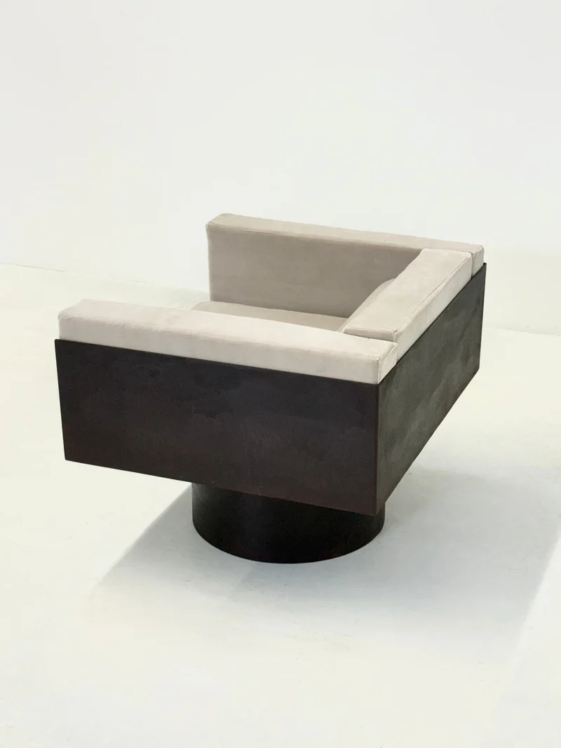 Sculptural Italian Metal Lounge Chair