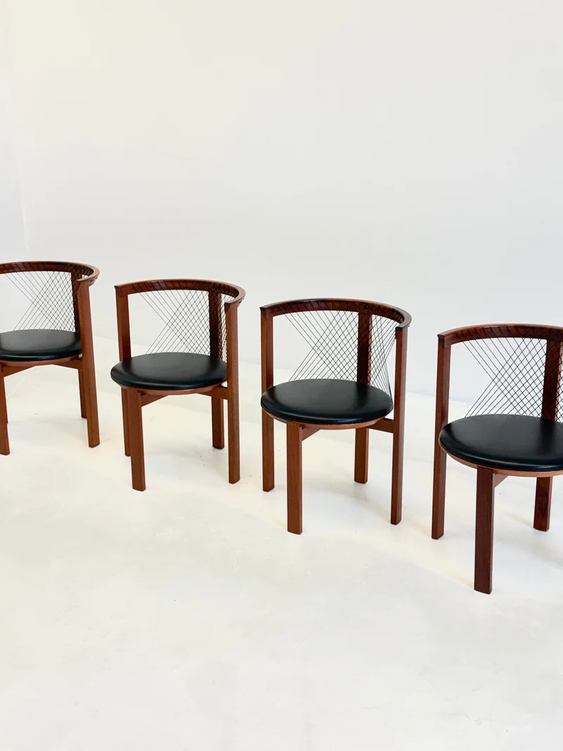 Set of 4 Tranekær String Chairs by Niels Jørgen Haugesen